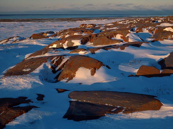 CA-Krajobraz - Rock Landscape at Sunset, Hudson Bay, Canada.jpg