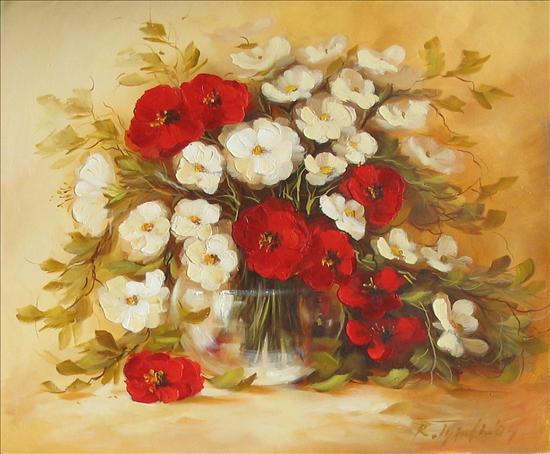 Galeria bukietów kwiatowych - Czerwone i białe kwiaty w  bukiecie.jpg
