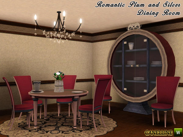 Jadalnia - Romantic Plum and Silver Dining Room.jpg