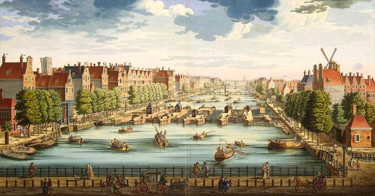 OBRAZY - Stoopendael Daniel - View of Amsterdam with a Bridge Cr...stel River and the Building of the Orphanage - OG-92066.jpg