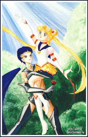 sailor senshi - Sailor_Moon____Seiya_and_Usagi_by_Maria_Ylla1.jpg