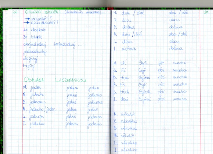 Język czeski - Język czeski 086 - liczebniki mnożne odmiana liczebników.jpg