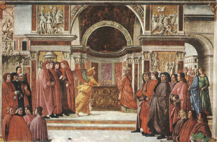 Ghirlandaio, Domenico  1449-1494 - GHIRLANDAIO APPARITION OF THE ANGEL TO ZACHARIAS, CAPPELLA T.JPG