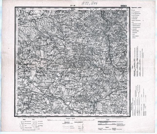 Mapa taktyczna Polski 1_100 000 - przedruki map zaborczych w cięciu rosyjskim - XV-22_GRODEK_IWG_1921_300dpi.jpg