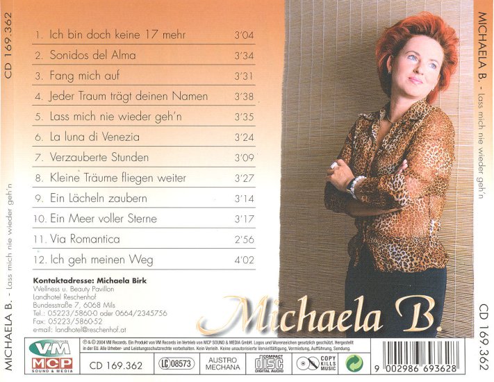 Michaela B 2004 - Lass Mich Nie Wieder Gehn - Michaela B - Lass Mich Nie Wieder Gehn - 2004 - Back.jpg