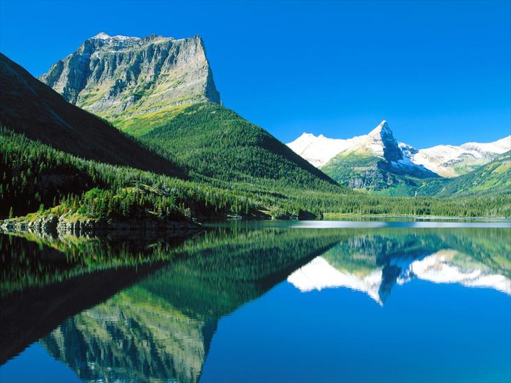 Lakes Wallpaper - Mountains Mirrored, St. Mary Lake, Glacier National Park, Montana.jpg