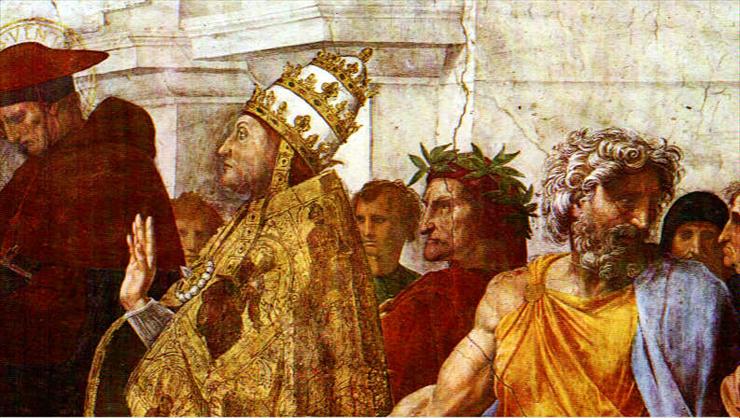 Rafael Santi - dysputa o najświętszym sakramencie.św. Bonawentura, papież Sykstus IV Dante i Sawonarola.bmp