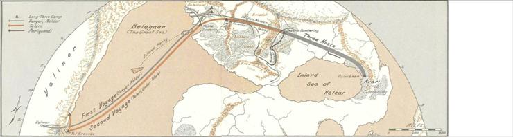 Tolkien maps - 1st Age - 01 - First Two Voyages of the Elves to Aman.jpg