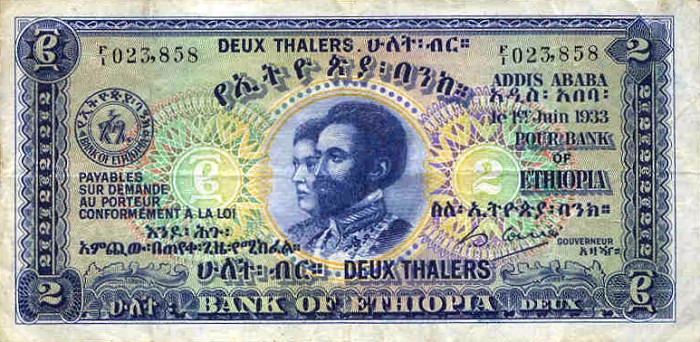 Banknoty Etiopia - EthiopiaP6-2Thalers-1933-donatedrs_f.jpg