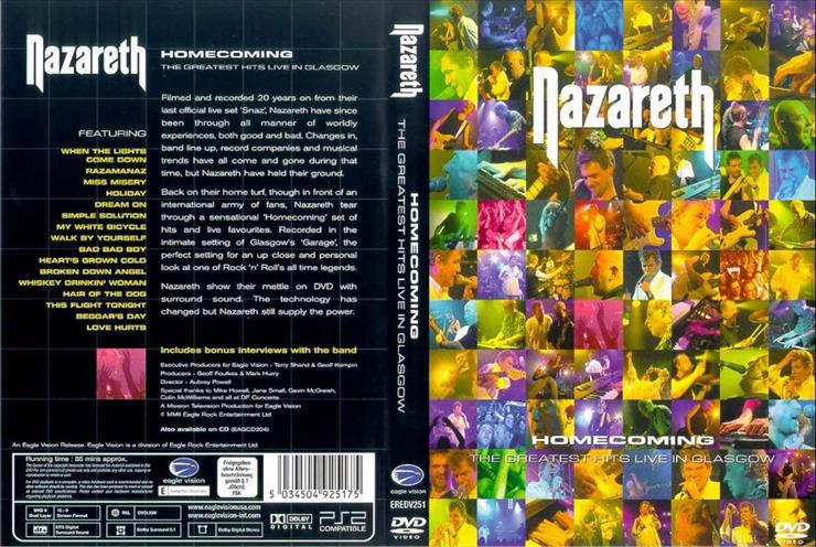okładki DVD koncerty - Nazareth - Homecoming The Greatest Hits Live In Glasgow.jpg