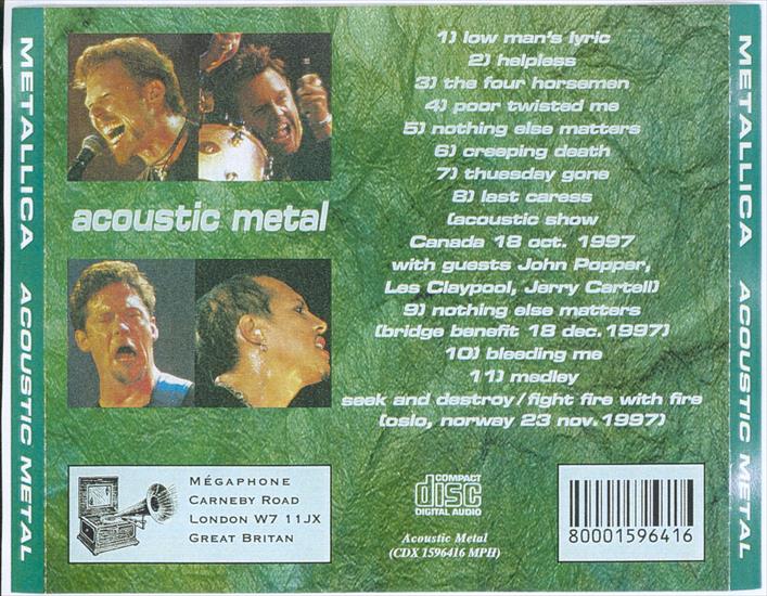 Metallica - 1997 - Acoustic Metal - Metallica - 1997 - Acoustic Metal - Back.jpg