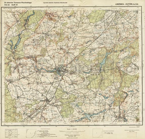 Bajzel - POLISH MILITARY MAPS - Mapa_WIG_100k_P35_S24_Lobzenica_i_Zlotow_Flatow 1936.jpg